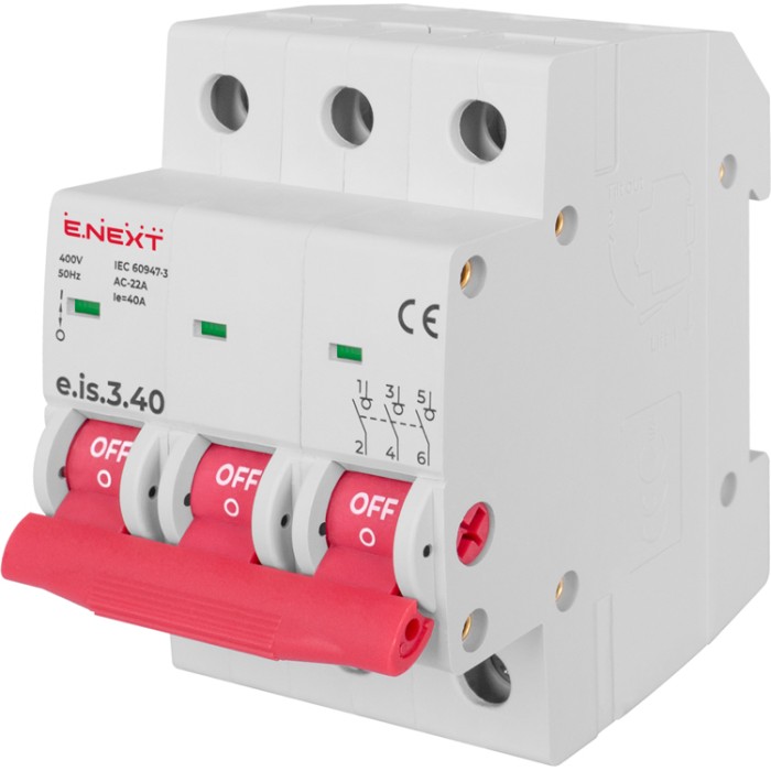 RP E.NEXT - Three Phase Disconnection Switch 3P/40A Miniature Circuit Breaker Onetrade RP E.NEXT - Three Phase Disconnection Switch 3P/40A Miniature Circuit Breaker Onetrade